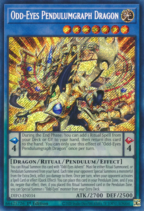 Odd-Eyes Pendulumgraph Dragon [DIFO-EN034] Secret Rare | L.A. Mood Comics and Games