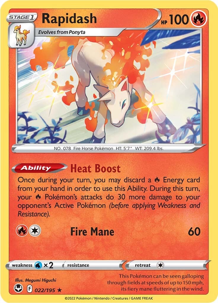 Rapidash (022/195) (Theme Deck Exclusive) [Sword & Shield: Silver Tempest] | L.A. Mood Comics and Games