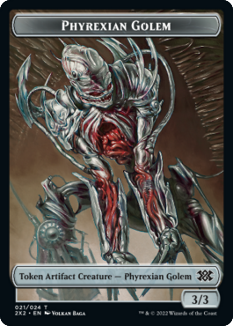 Drake // Phyrexian Golem Double-Sided Token [Double Masters 2022 Tokens] | L.A. Mood Comics and Games