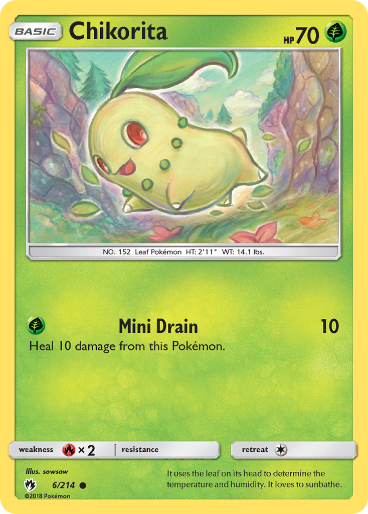 Chikorita (6/214) [Sun & Moon: Lost Thunder] | L.A. Mood Comics and Games