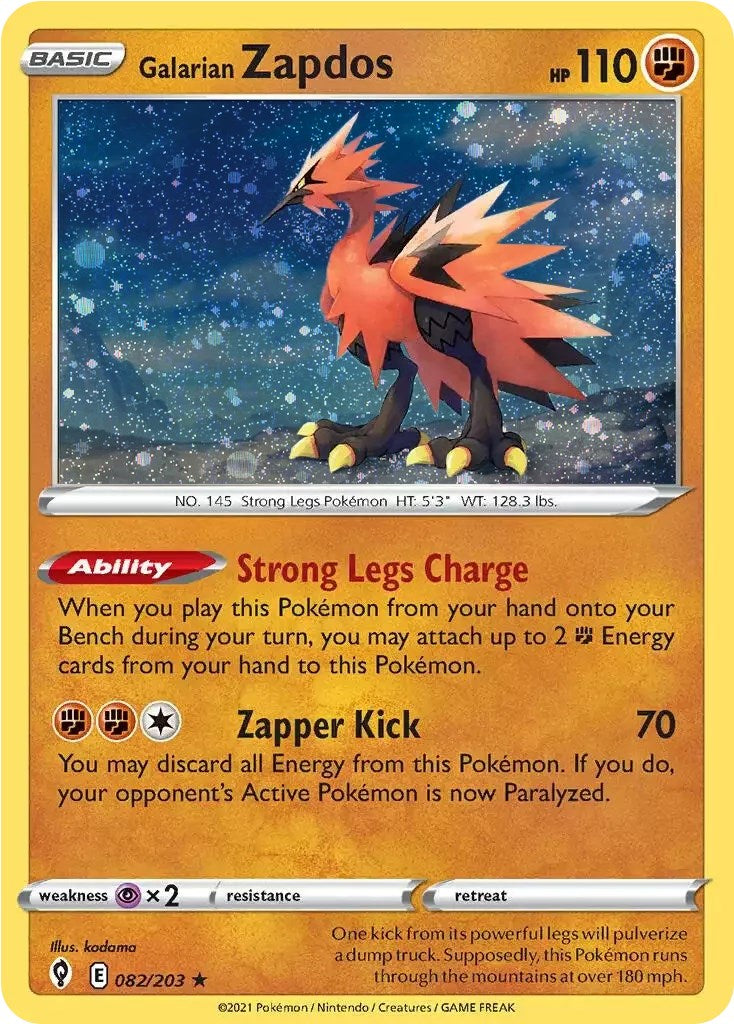 Galarian Zapdos (082/203) (Cosmos Holo) [Sword & Shield: Evolving Skies] | L.A. Mood Comics and Games