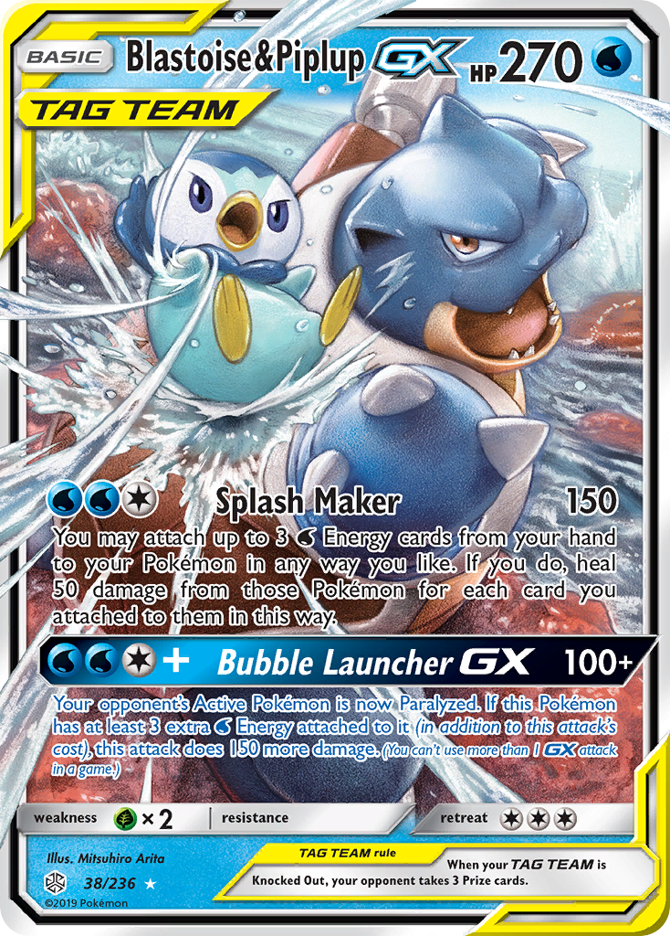 Blastoise & Piplup GX (38/236) [Sun & Moon: Cosmic Eclipse] | L.A. Mood Comics and Games