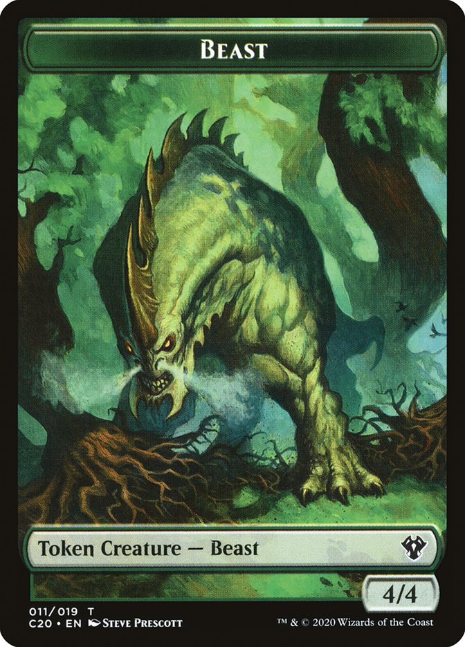 Bird Illusion // Beast (011) Double-Sided Token [Commander 2020 Tokens] | L.A. Mood Comics and Games