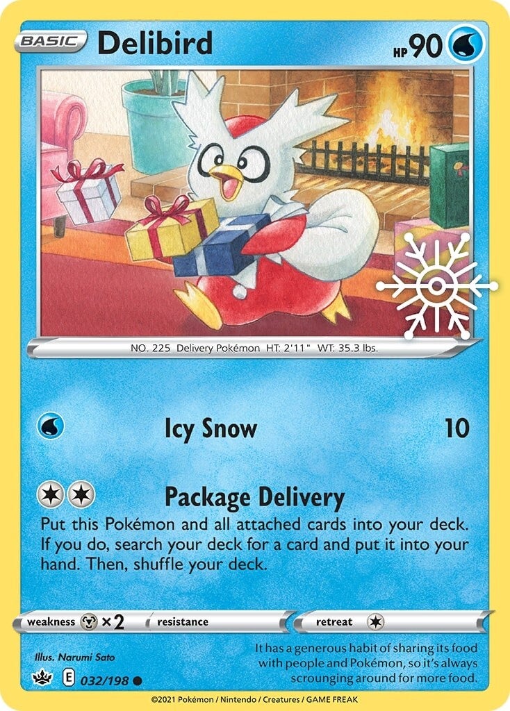 Delibird (032/198) (Holiday Calendar) [Sword & Shield: Chilling Reign] | L.A. Mood Comics and Games