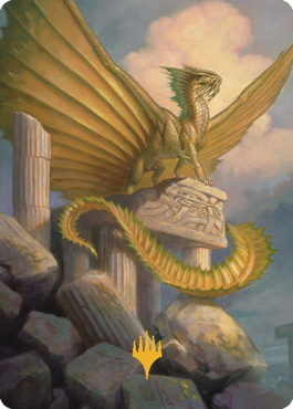 Ancient Gold Dragon Art Card (05) (Gold-Stamped Signature) [Commander Legends: Battle for Baldur's Gate Art Series] | L.A. Mood Comics and Games