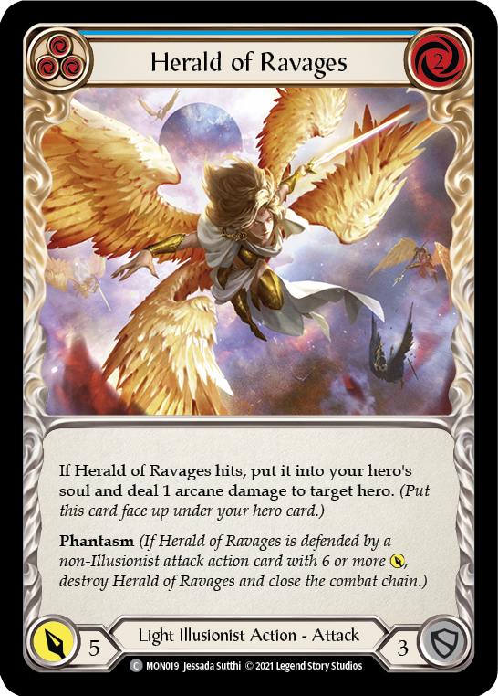 Herald of Ravages (Blue) [MON019-RF] (Monarch)  1st Edition Rainbow Foil | L.A. Mood Comics and Games