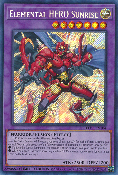 Elemental HERO Sunrise [LDS3-EN104] Secret Rare | L.A. Mood Comics and Games