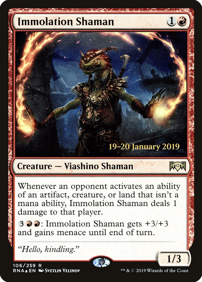 Immolation Shaman [Ravnica Allegiance Prerelease Promos] | L.A. Mood Comics and Games