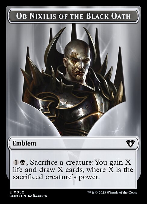 Soldier // Emblem - Ob Nixilis of the Black Oath Double-Sided Token [Commander Masters Tokens] | L.A. Mood Comics and Games