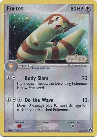 Furret (33/92) (Stamped) [EX: Legend Maker] | L.A. Mood Comics and Games