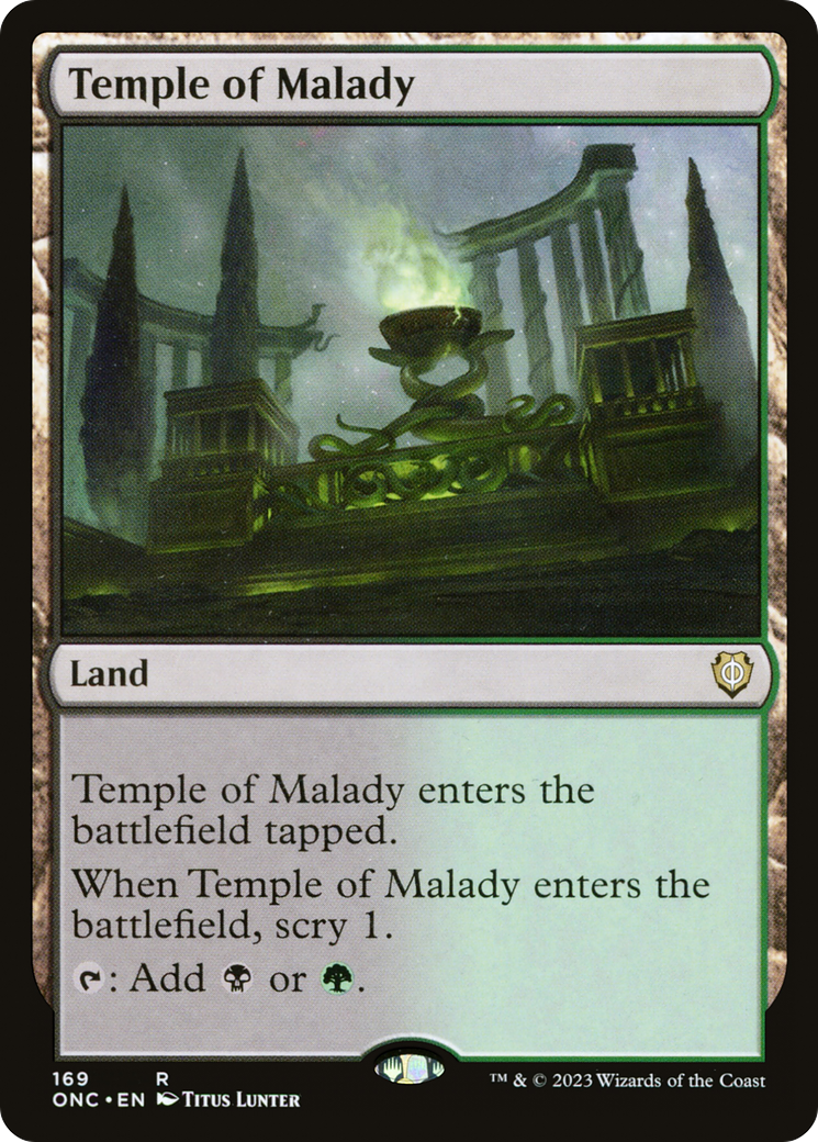 Temple of Malady [Phyrexia: All Will Be One Commander] | L.A. Mood Comics and Games