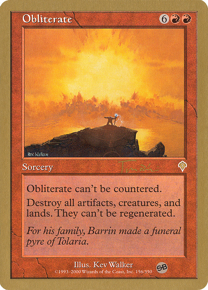 Obliterate (Jan Tomcani) (SB) [World Championship Decks 2001] | L.A. Mood Comics and Games