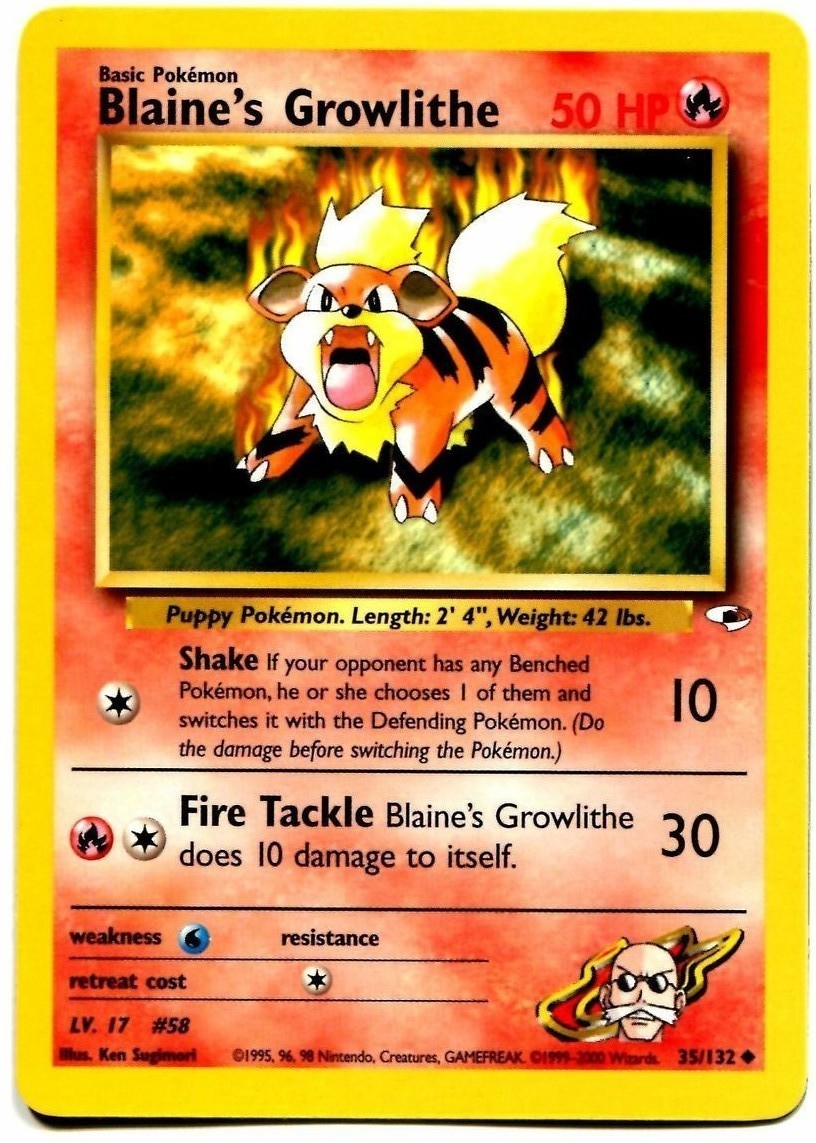 Blaine's Growlithe (35/132) [Gym Heroes Unlimited] | L.A. Mood Comics and Games