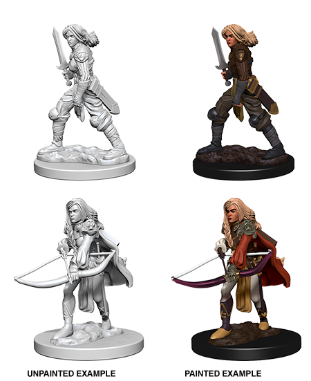 Pathfinder Deep Cuts Unpainted Minis: Human Female Fighter | L.A. Mood Comics and Games