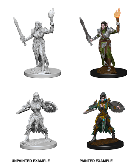 Pathfinder Deep Cuts Unpainted Miniature: Elf Female Fighter | L.A. Mood Comics and Games