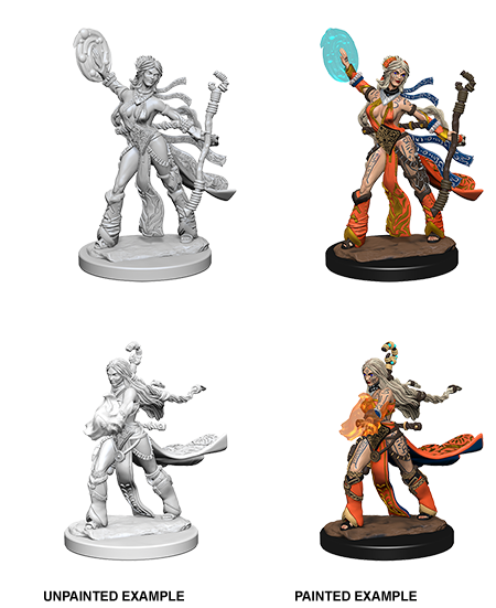 Pathfinder Deep Cuts Unpainted Minis: Human Female Sorcerer | L.A. Mood Comics and Games