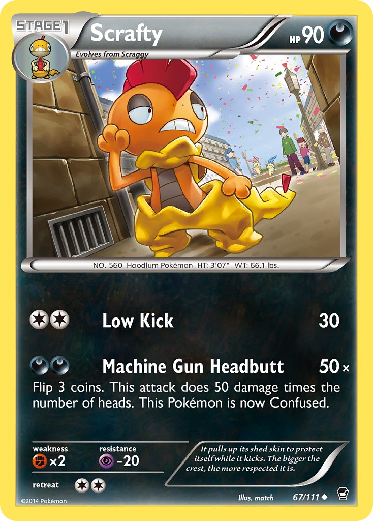 Scrafty (67/111) [XY: Furious Fists] | L.A. Mood Comics and Games