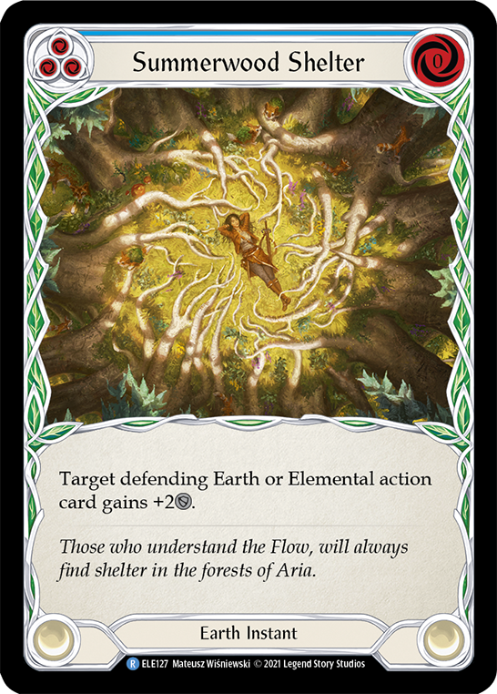 Summerwood Shelter (Blue) [ELE127] (Tales of Aria)  1st Edition Rainbow Foil | L.A. Mood Comics and Games