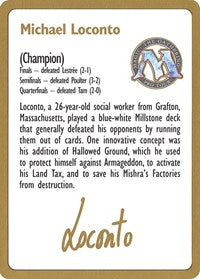1996 Michael Loconto Biography Card [World Championship Decks] | L.A. Mood Comics and Games