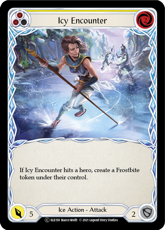 Icy Encounter (Yellow) [U-ELE158] (Tales of Aria Unlimited)  Unlimited Rainbow Foil | L.A. Mood Comics and Games