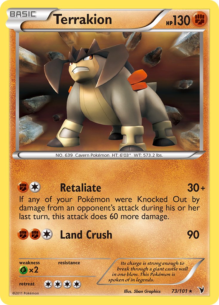 Terrakion (73/101) (Cosmos Holo) (Blister Exclusive) [Black & White: Noble Victories] | L.A. Mood Comics and Games