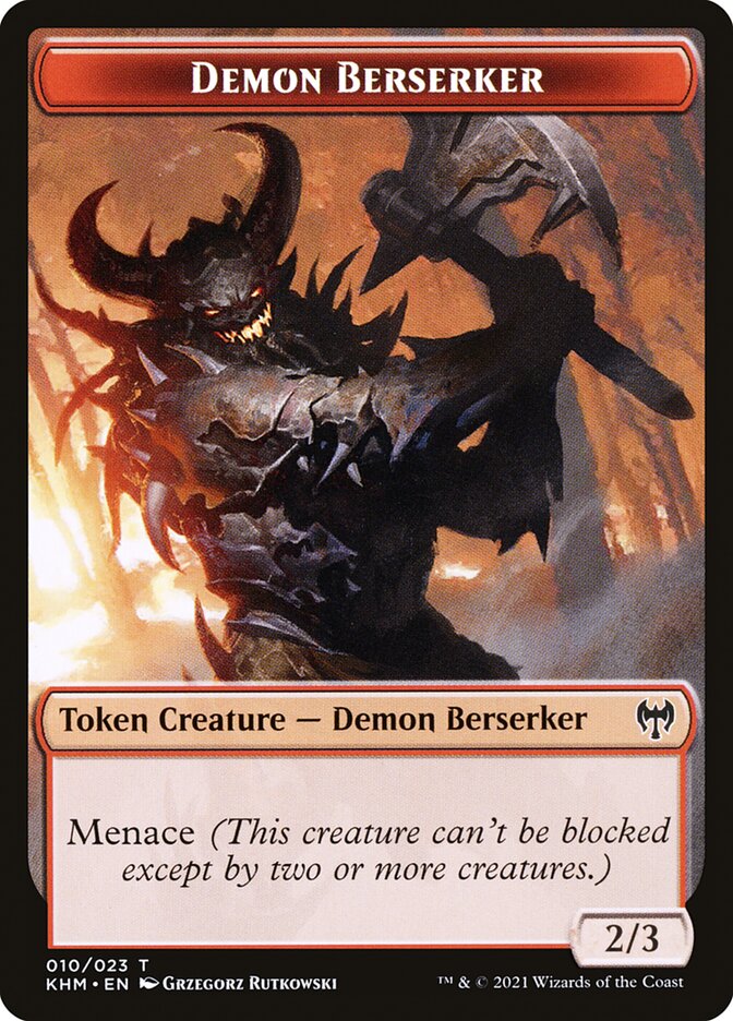 Treasure // Demon Berserker Double-Sided Token [Kaldheim Tokens] | L.A. Mood Comics and Games