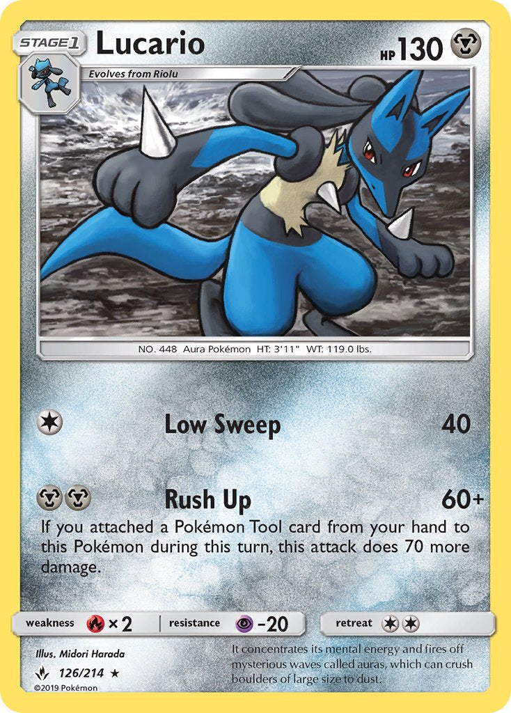 Lucario (126/214) (Theme Deck Exclusive) [Sun & Moon: Unbroken Bonds] | L.A. Mood Comics and Games