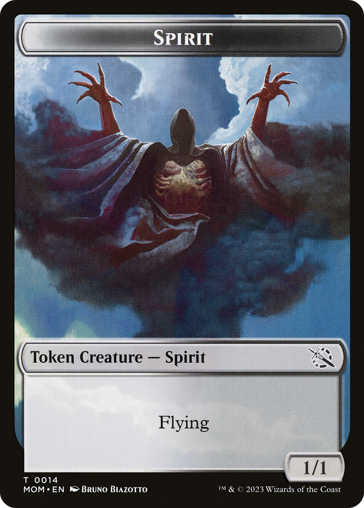 Monk // Spirit (14) Double-Sided Token [March of the Machine Tokens] | L.A. Mood Comics and Games