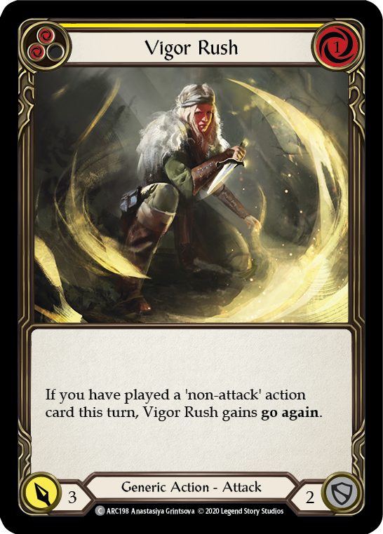 Vigor Rush (Yellow) [U-ARC198] (Arcane Rising Unlimited)  Unlimited Rainbow Foil | L.A. Mood Comics and Games