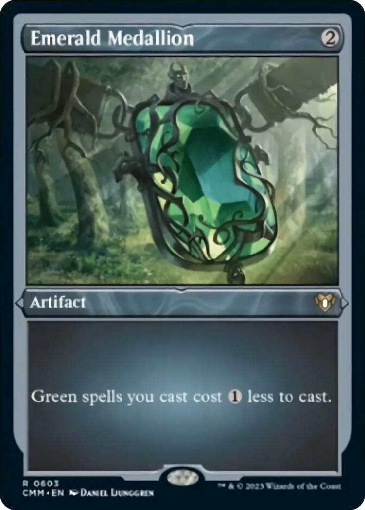 Emerald Medallion (Foil Etched) [Commander Masters] | L.A. Mood Comics and Games