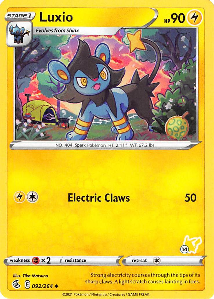 Luxio (092/264) (Pikachu Stamp #14) [Battle Academy 2022] | L.A. Mood Comics and Games