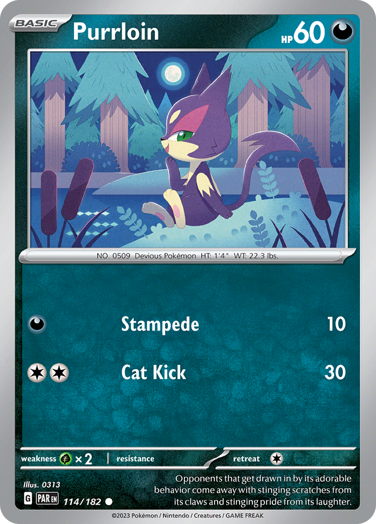 Purrloin (114/182) [Scarlet & Violet: Paradox Rift] | L.A. Mood Comics and Games