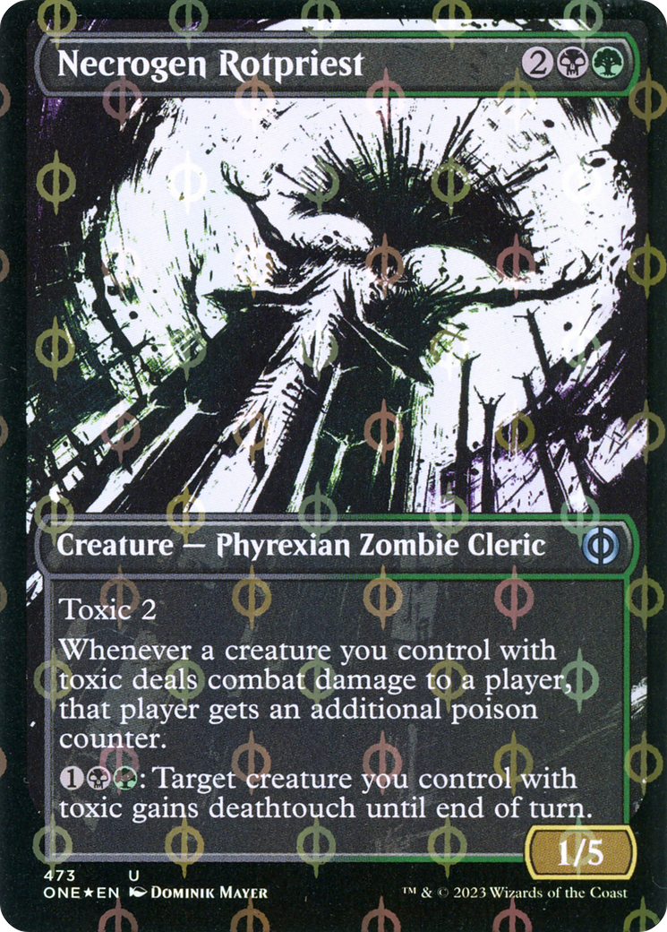 Necrogen Rotpriest (Borderless Ichor Step-and-Compleat Foil) [Phyrexia: All Will Be One] | L.A. Mood Comics and Games