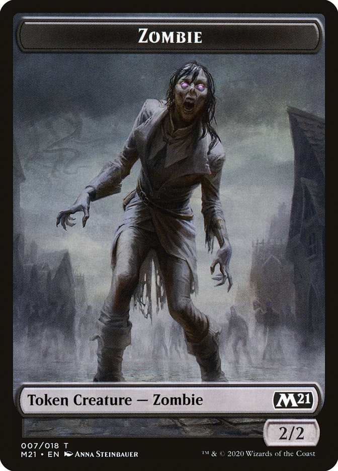 Cat (011) // Zombie Double-Sided Token [Core Set 2021 Tokens] | L.A. Mood Comics and Games