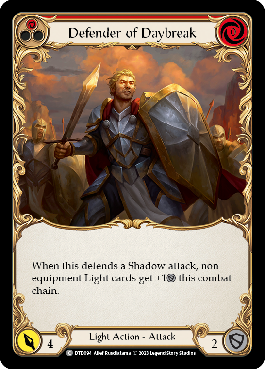 Defender of Daybreak (Red) [DTD094] (Dusk Till Dawn)  Rainbow Foil | L.A. Mood Comics and Games