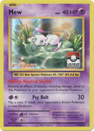Mew (53/108) (League Promo 3rd Place) [XY: Evolutions] | L.A. Mood Comics and Games