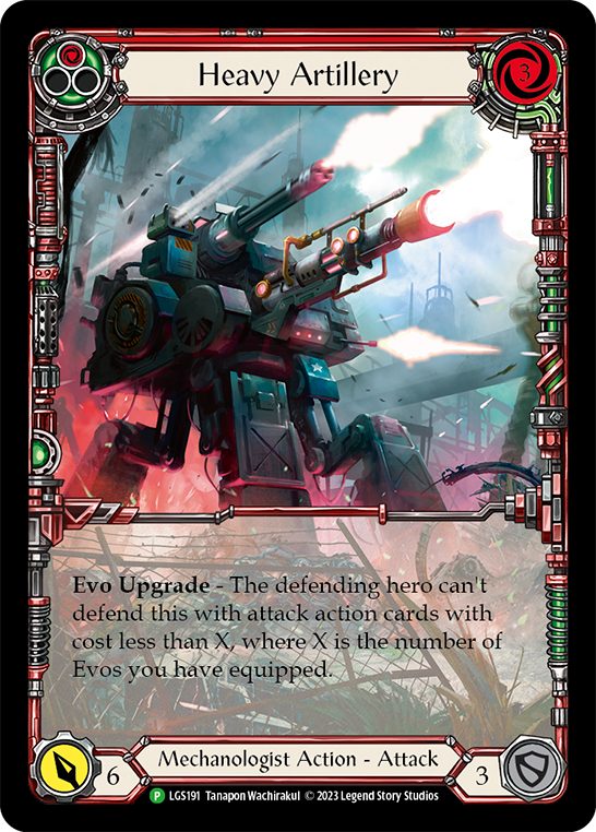 Heavy Artillery (Red) [LGS191] (Promo)  Rainbow Foil | L.A. Mood Comics and Games