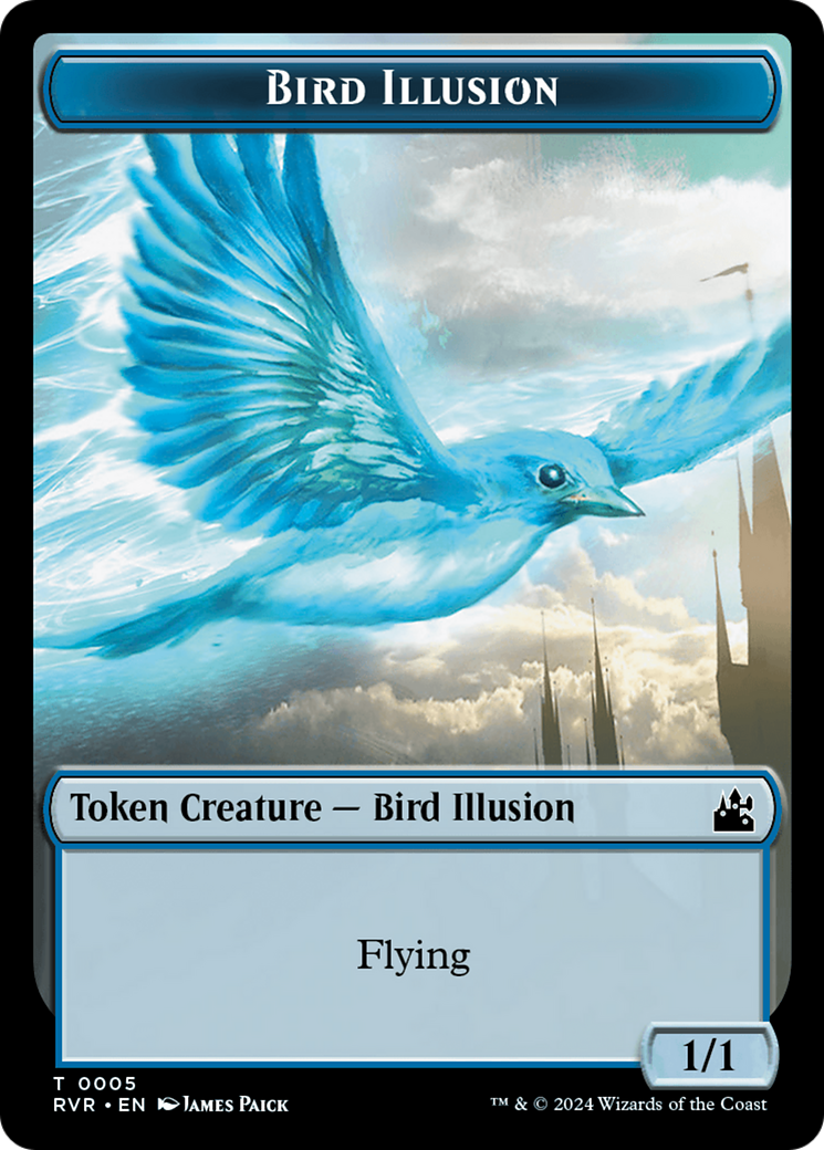 Elf Knight // Bird Illusion Double-Sided Token [Ravnica Remastered Tokens] | L.A. Mood Comics and Games