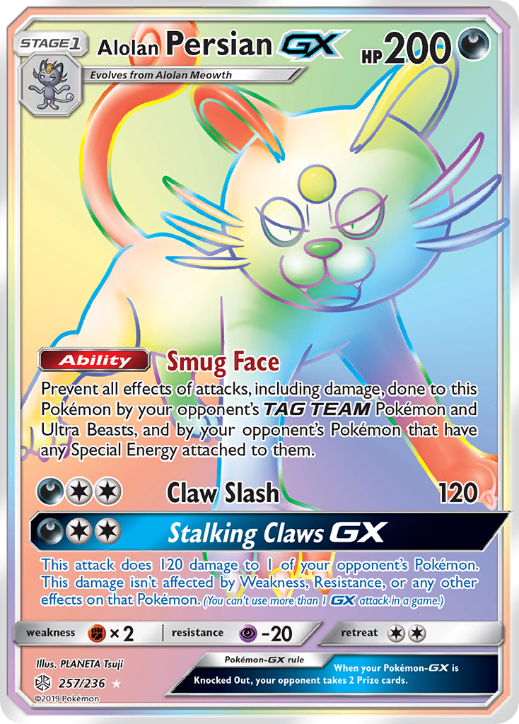 Alolan Persian GX (257/236) [Sun & Moon: Cosmic Eclipse] | L.A. Mood Comics and Games