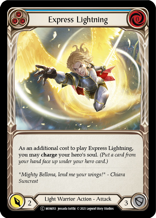 Express Lightning (Blue) [U-MON053-RF] (Monarch Unlimited)  Unlimited Rainbow Foil | L.A. Mood Comics and Games