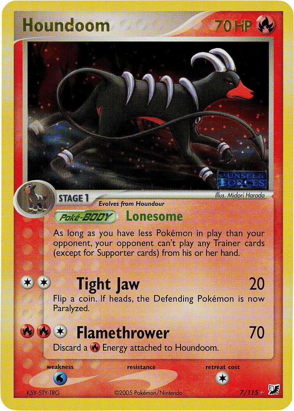 Houndoom (7/115) (Stamped) [EX: Unseen Forces] | L.A. Mood Comics and Games