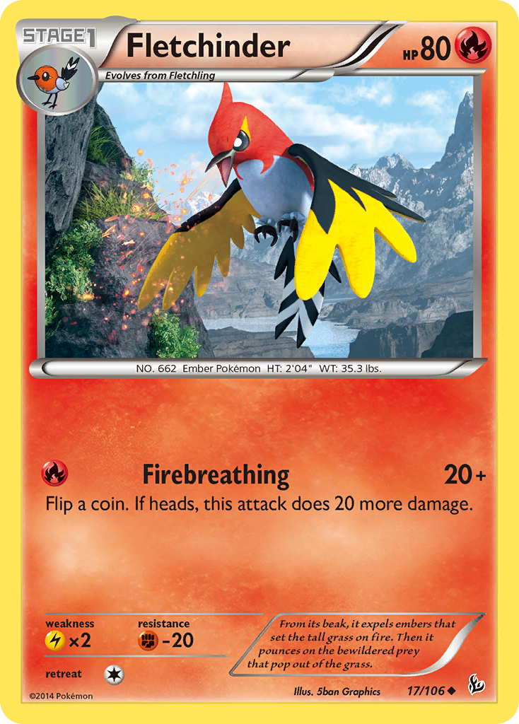 Fletchinder (17/106) [XY: Flashfire] | L.A. Mood Comics and Games