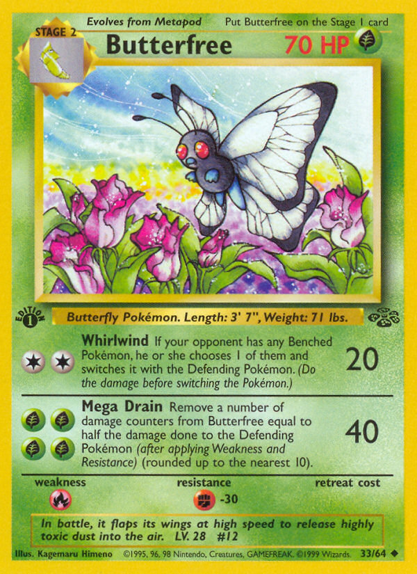 Butterfree (33/64) [Jungle 1st Edition] | L.A. Mood Comics and Games