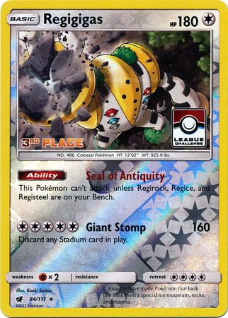 Regigigas (84/111) (League Promo 3rd Place) [Sun & Moon: Crimson Invasion] | L.A. Mood Comics and Games