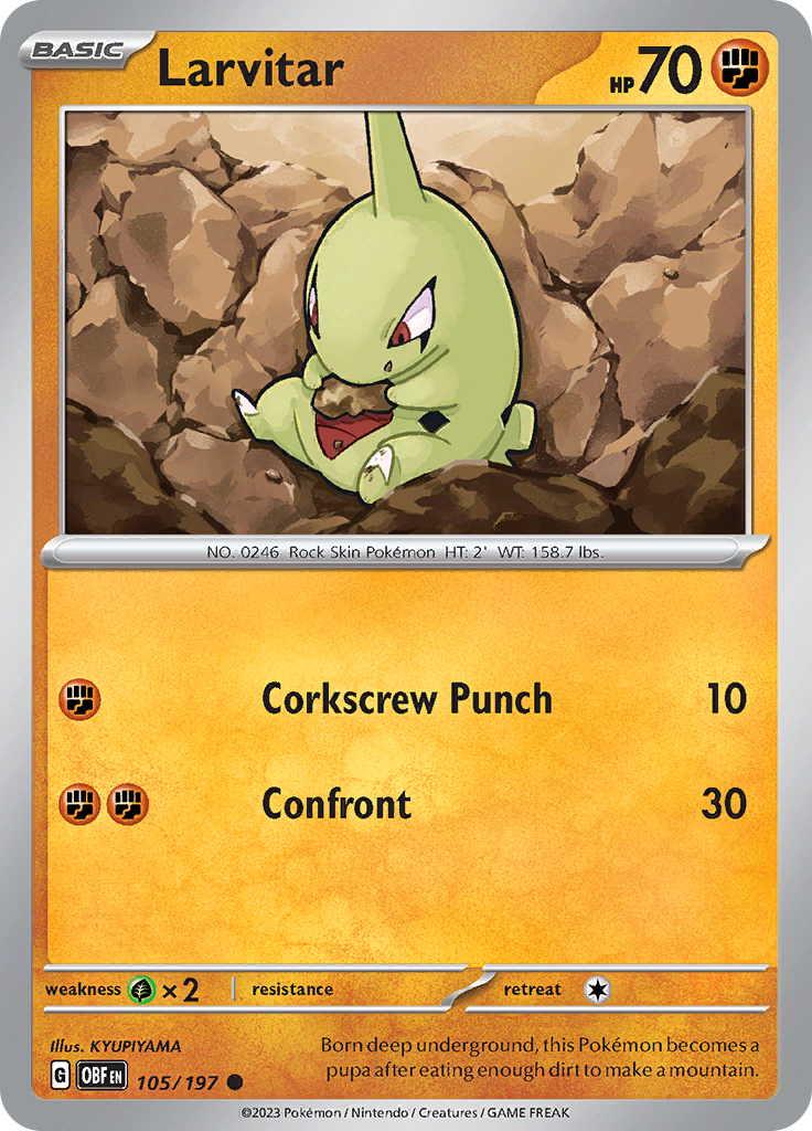 Larvitar (105/197) [Scarlet & Violet: Obsidian Flames] | L.A. Mood Comics and Games