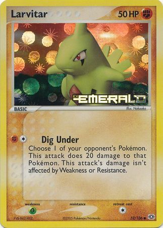 Larvitar (52/106) (Stamped) [EX: Emerald] | L.A. Mood Comics and Games