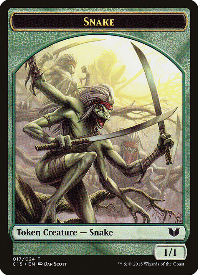 Snake (017) // Saproling Double-Sided Token [Commander 2015 Tokens] | L.A. Mood Comics and Games