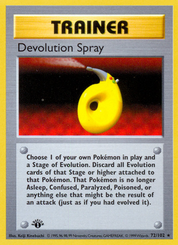 Devolution Spray (72/102) (Shadowless) [Base Set 1st Edition] | L.A. Mood Comics and Games