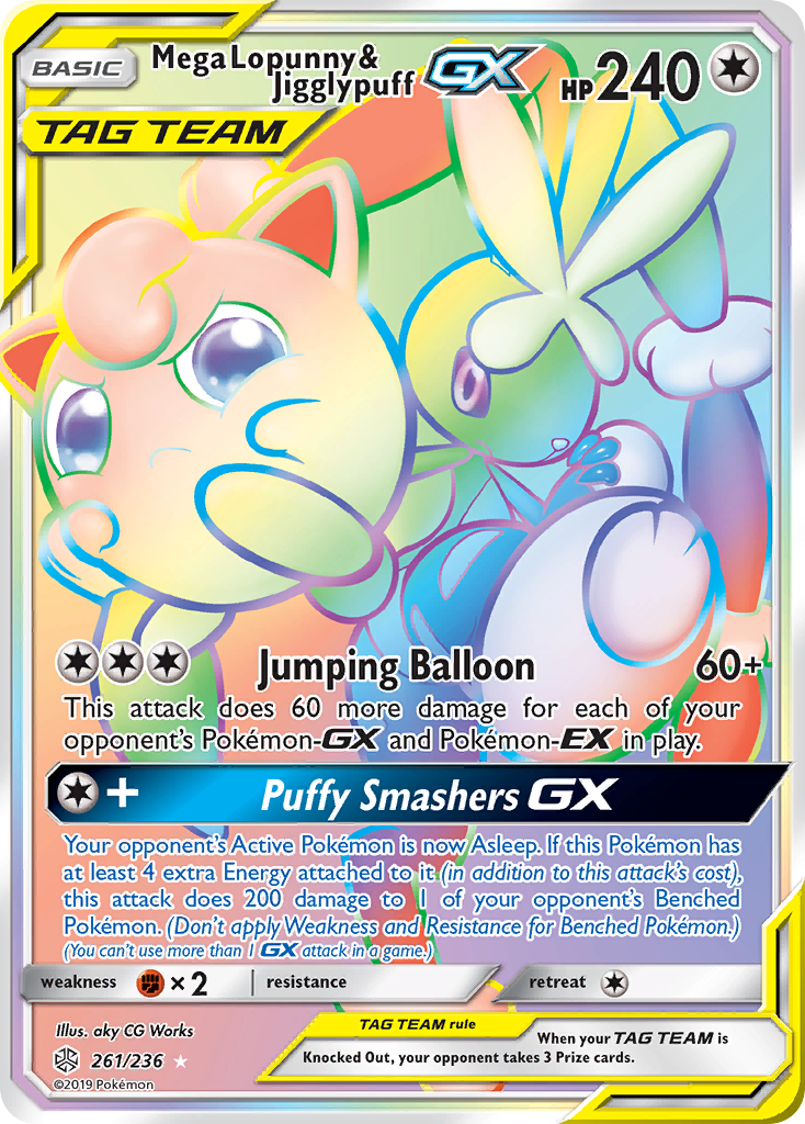 Mega Lopunny & Jigglypuff GX (261/236) [Sun & Moon: Cosmic Eclipse] | L.A. Mood Comics and Games