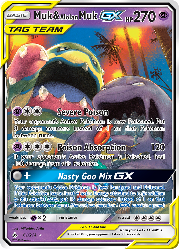 Muk & Alolan Muk GX (61/214) [Sun & Moon: Unbroken Bonds] | L.A. Mood Comics and Games